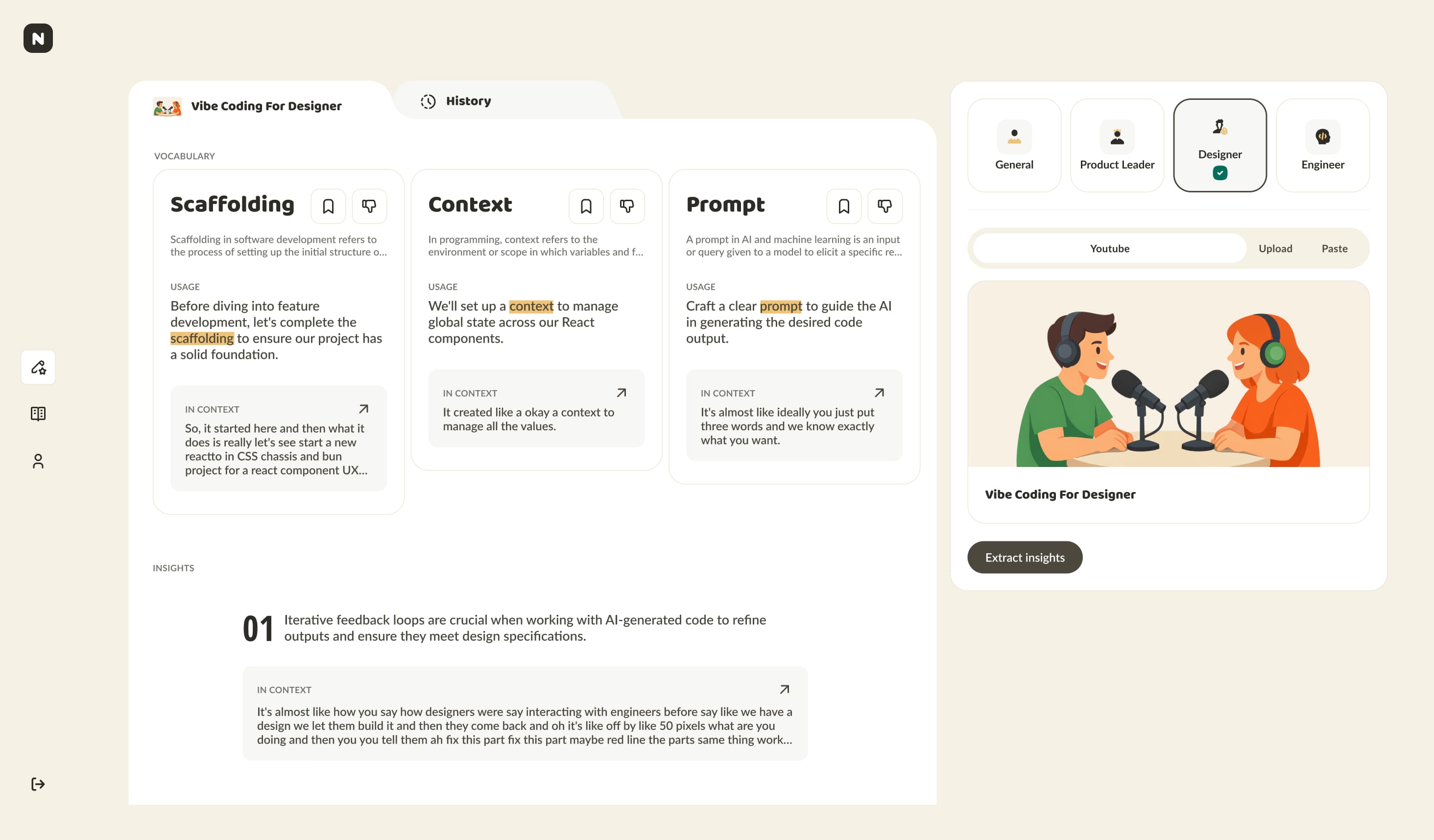 Nectr app interface